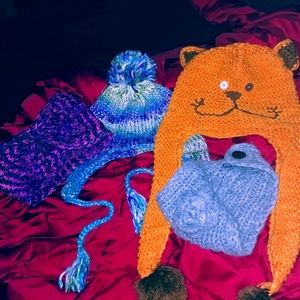 Bundle knit hats and headwraps